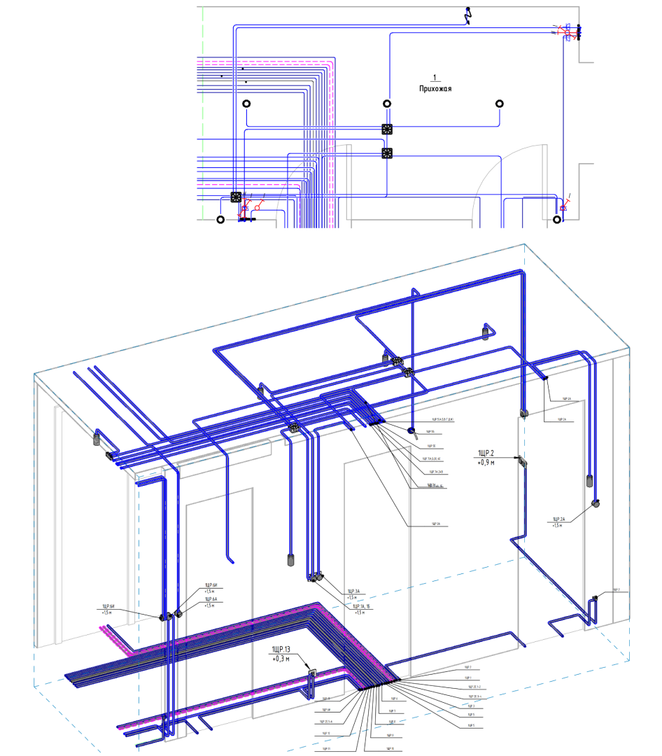 Аксонометрические схемы систем в Revit