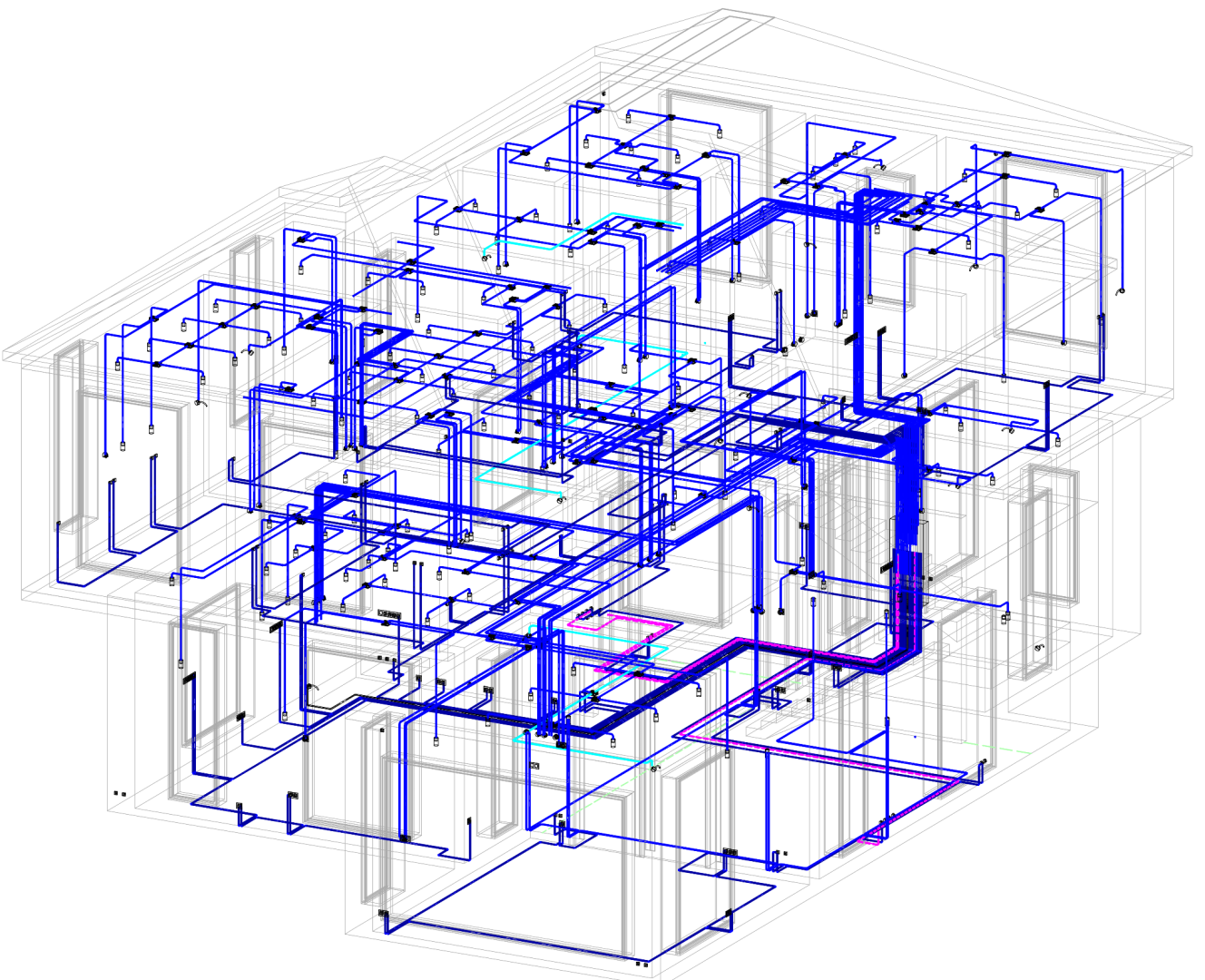 Аксонометрические схемы систем в Revit