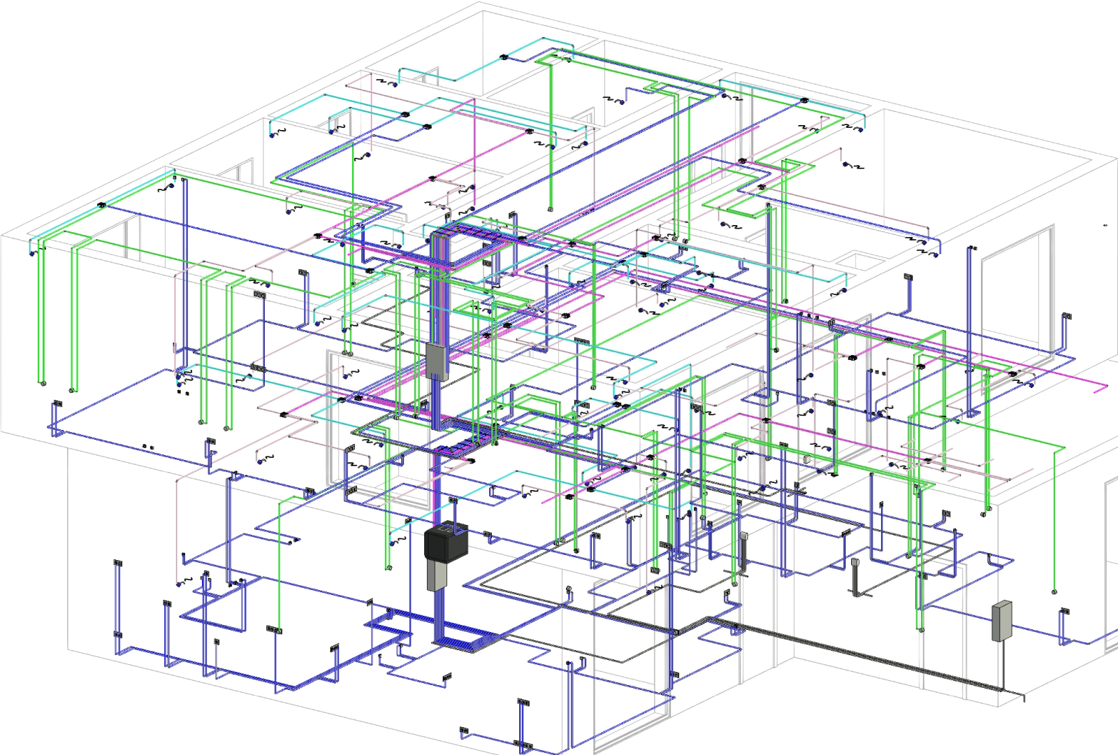 Аксонометрические схемы систем в Revit